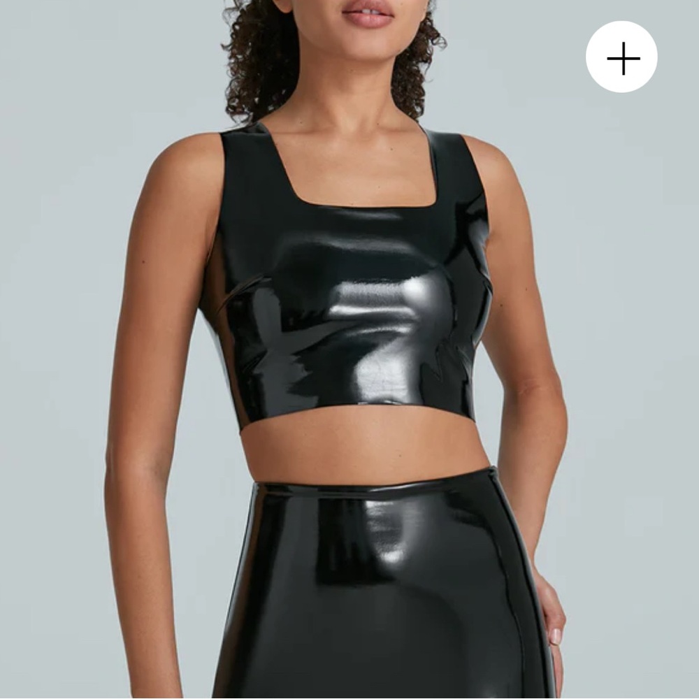 Commando faux patent leather crop top
